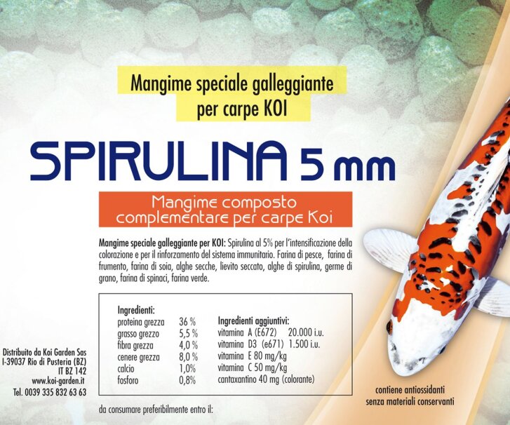 Spirulina 5 mm - 4,5 Liter Koi und Teichfisch Futter