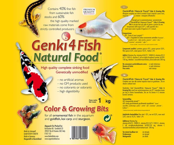 Genki4Fish Color&Grower Bits 4x1 kg - Koi und Teichfisch Futter