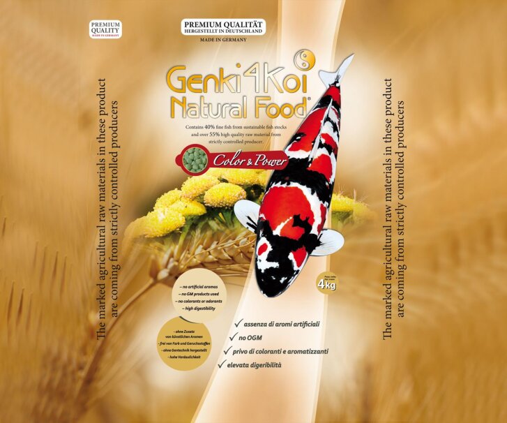 Genki4Koi Natural Food® Color&Power 2x4kg + 1kg Genki4Koi Color&Grower Bits
